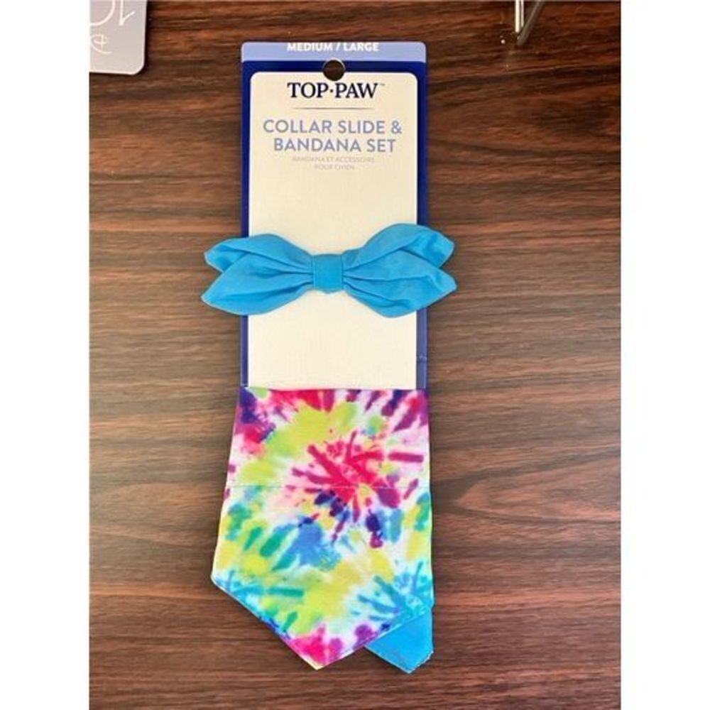 Pet Collar Slide Bow Tie & Bandana 2 Piece Set